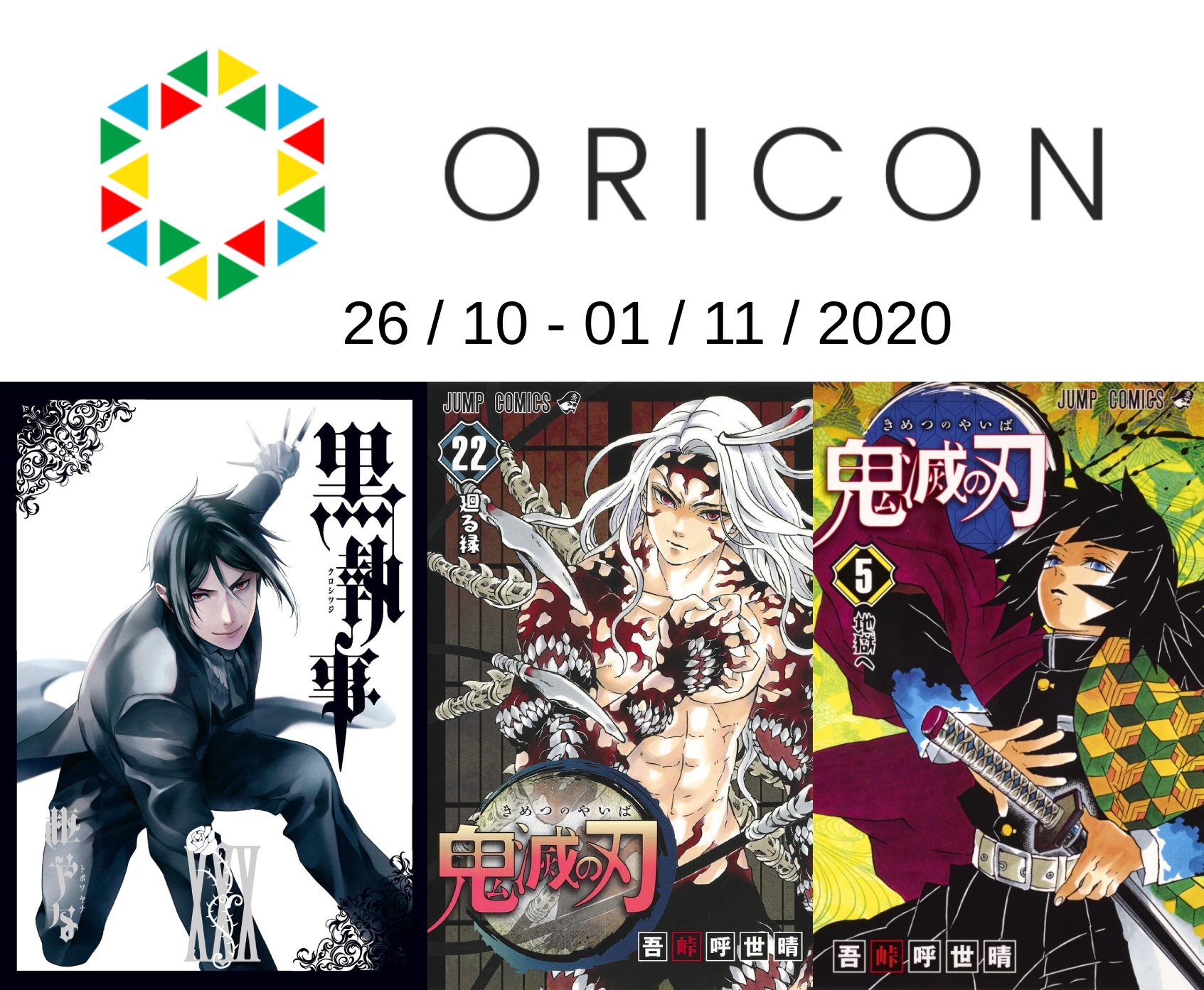 Top Oricon du 26 octobre au 1er novembre 2020